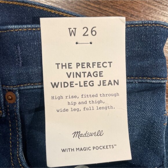 NWT Madewell Sz 26 The Perfect Vintage Wide-Leg Jean Pipestone Wash NV365 - Picture 4 of 12